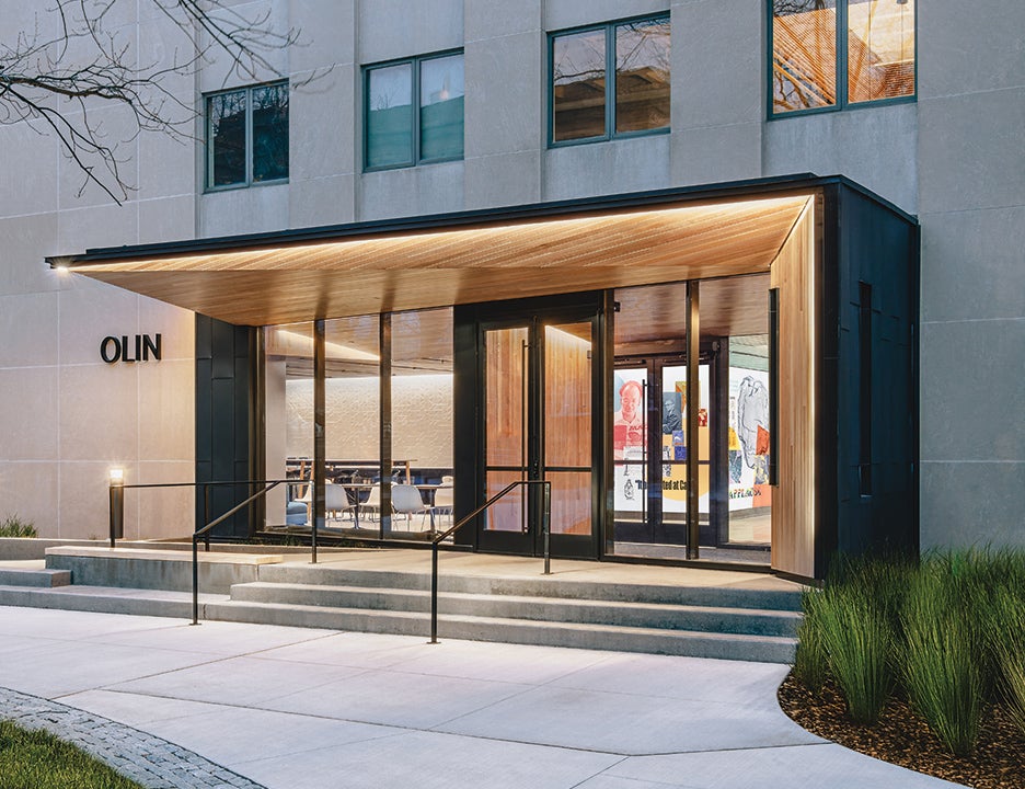 Front entrance of Olin building