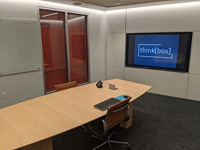 Smaller conference room on floor six of the think[box]