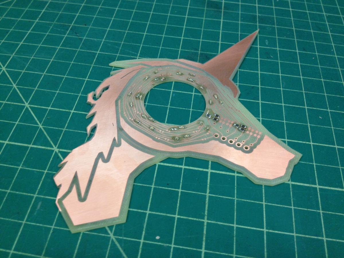 A unicorn shaped circuit board 
