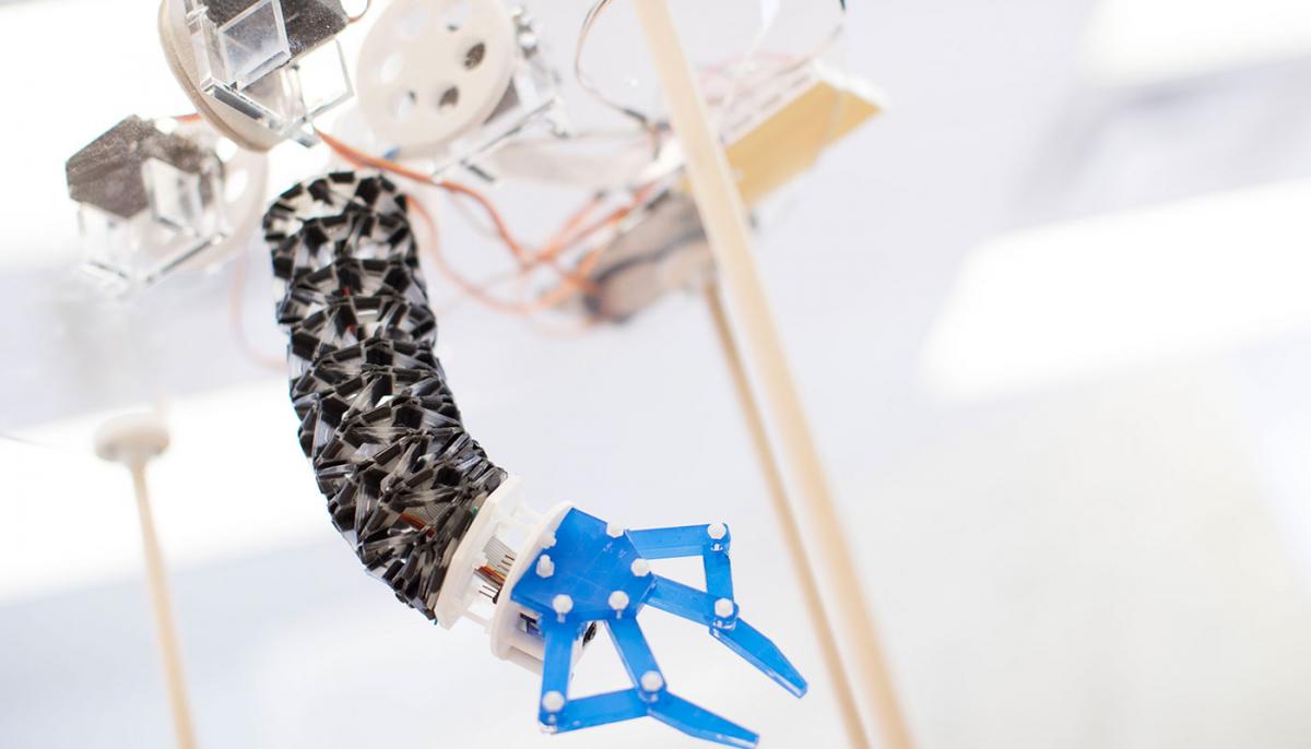 The origami arm of the robot