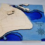 Wood topographical map