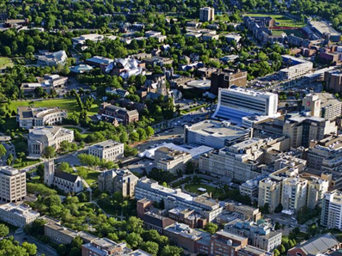 Aerial photo of Case Western Reserve University camppus