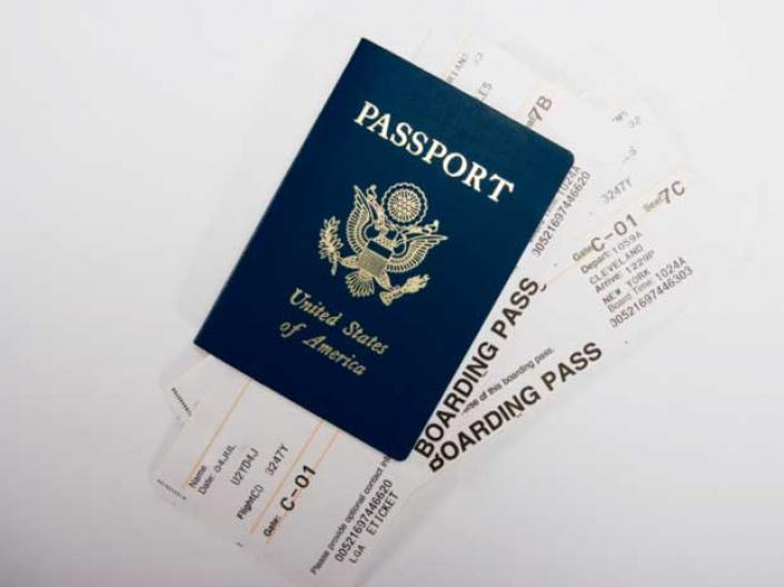 passport and plane tickets
