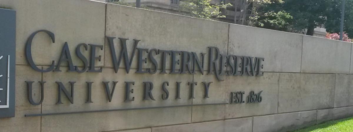 Case Western Reserve University campus sign