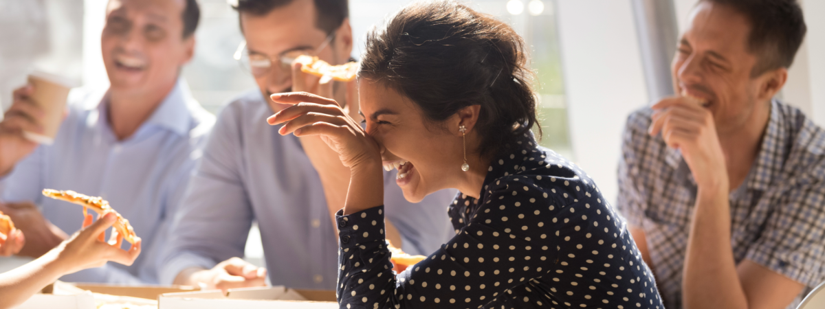 Image of laughing young professionals