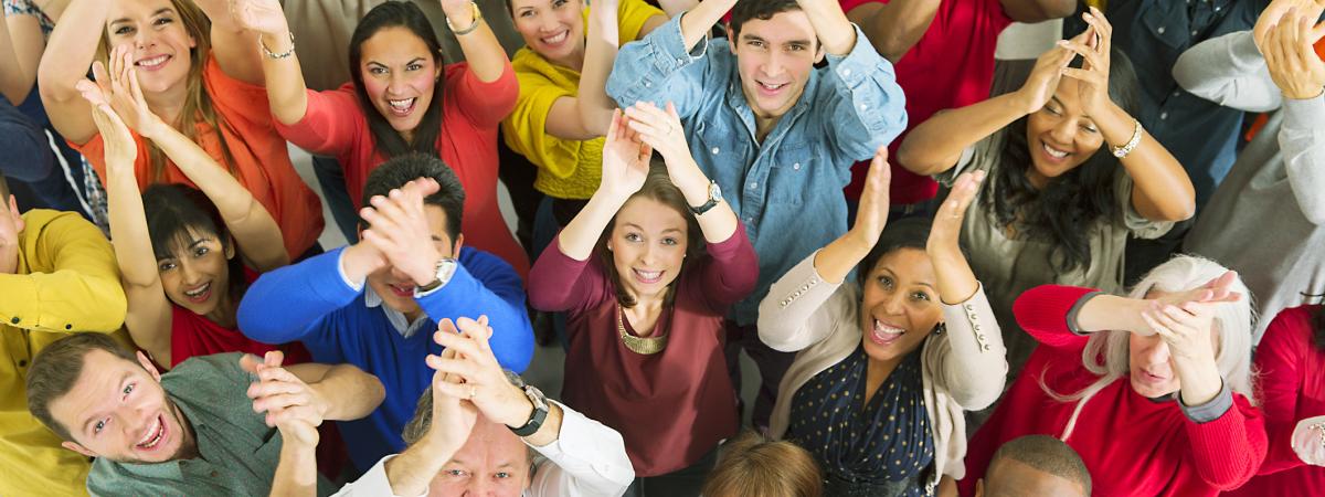 group of people celebrating