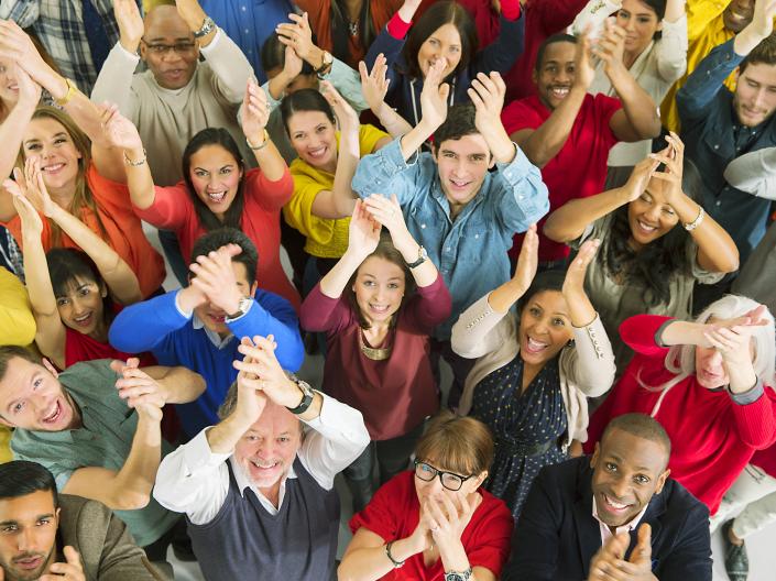 group of people celebrating