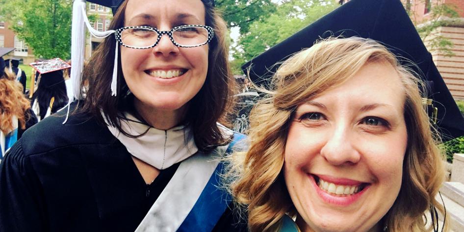 Case Western Reserve University Commencement 2017 Marshalls Dean Amanda McCarthy and Dean Denise Butler of Undergraduate Studies