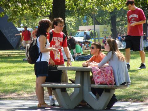 CWRU students on the quad
