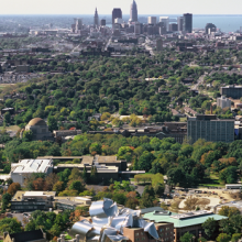 Aerial photo of CWRU Campus