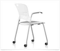 white rollling classroom chair