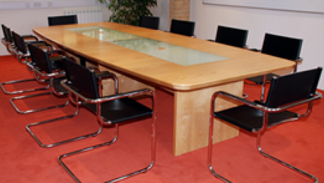 table in a meeting room