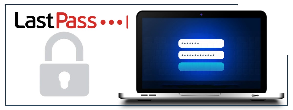 last pass logo and laptop