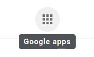 Google Apps Launcher icon with "Google Apps" help text displayed