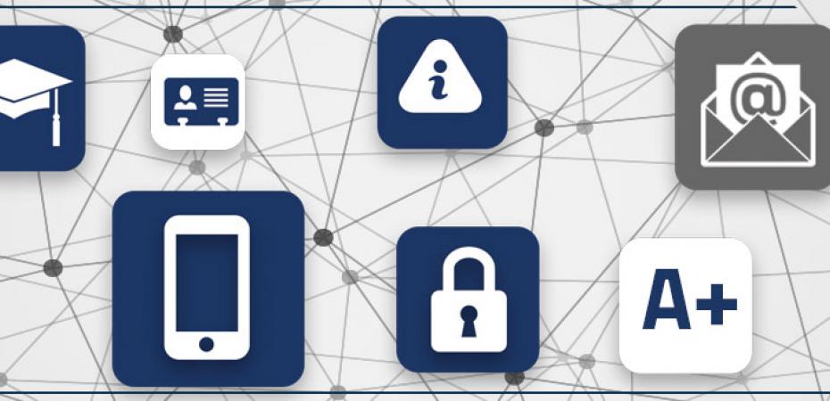 banner image with an assortment of education service icons