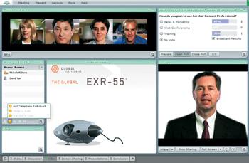 five people on an Adobe Coonect conference call