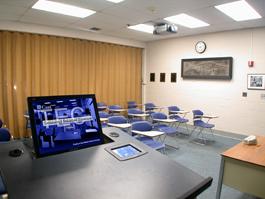 AW Smith 104 Classroom, empty room for TEC display, alternate view