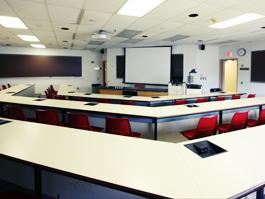 AW Smith 329 Classroom, empty room for TEC display, alternate view