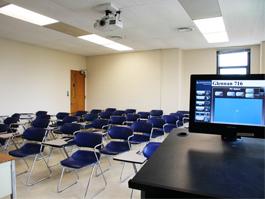 Glennan Classroom empty for TEC Display, alternate view