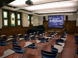 Harkness Classroom empty for TEC Display, alternate view