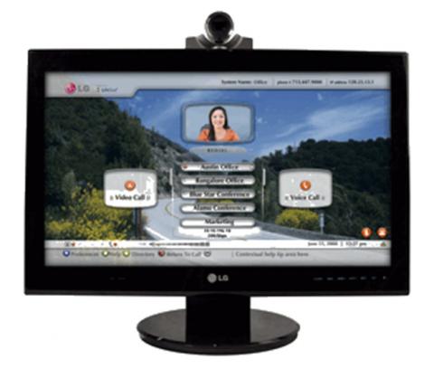 screenshot of the LifeSize screen during a videoconferencing session