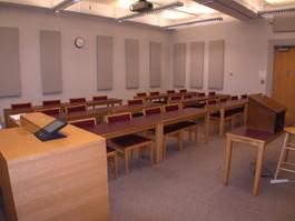 School of Law empty room for TEC display, alternate view