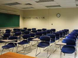 White Classroom empty for TEC display, alternate view