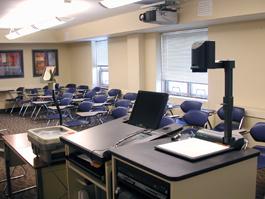Yost Classroom empty for TEC display