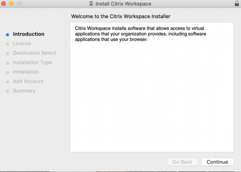 Citrix Workspace Mac Intro Screen