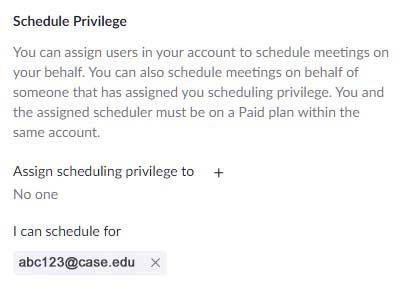 Zoom Assign Schedule Privilege To function assigning user