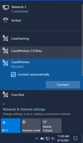 Select CaseWireless from settings on Windows device