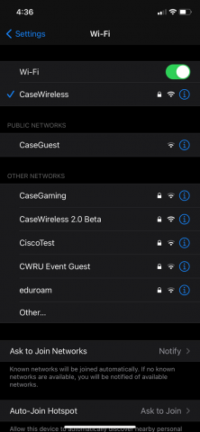Successfully connected to CaseWireless on iOS device