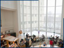 Inside Nord Hall from the second story staircase