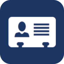 Id Card Icon with a blue background