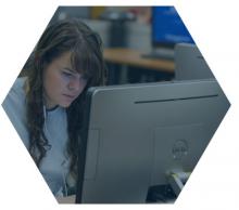 Student working on computer