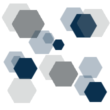 several hexagons in blue and gray abstract