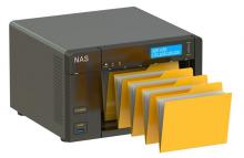 NAS with file folders coming out