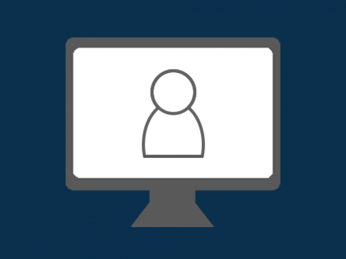Screen icon with blue background
