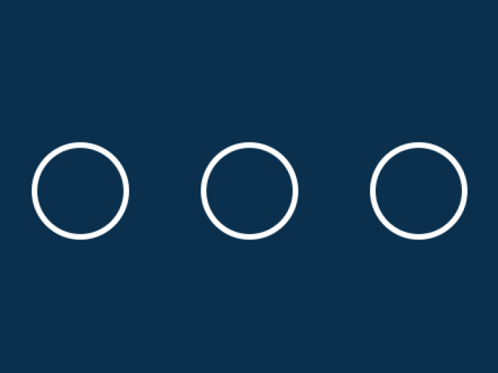 More Information Icon, Three White Circles on a Blue Background