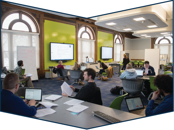 Students in Active Learning classroom