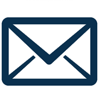 Mail envelope symbol in blue