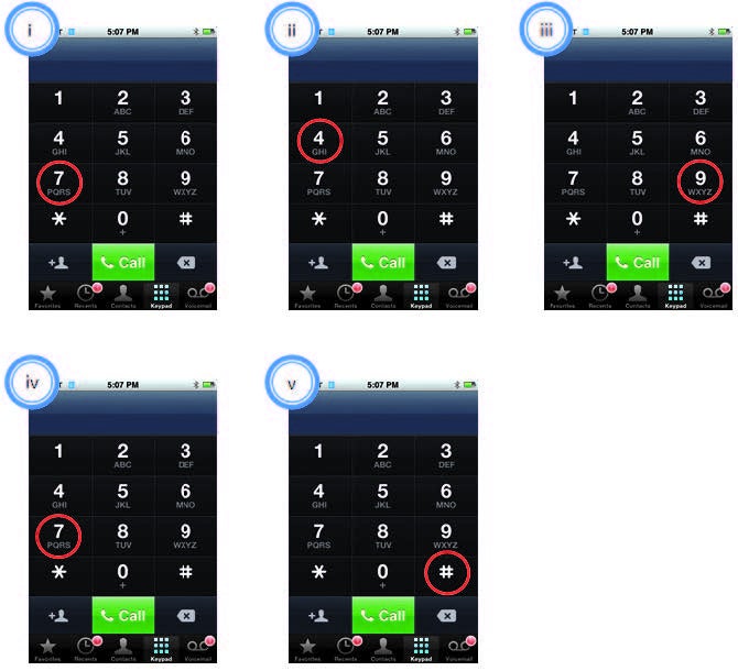 Numeric keypad screenshots