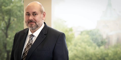 Portrait of Dan Matthews, UTech's Assistant Vice President for Research Computing and Infrastructure Services