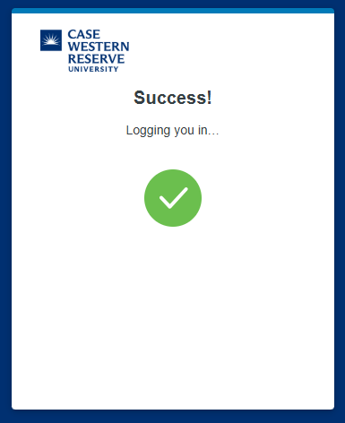 Security Key Confirmation Screen