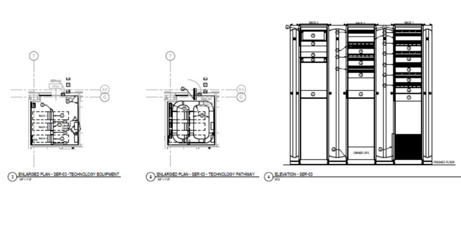 Schematic drawings for the ISEB construction