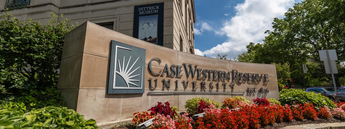 CWRU signage at Euclid Ave. and Adelbert Rd.