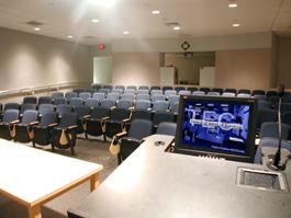 BRB 352 Classroom, empty room for TEC display, alternate view