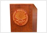 Wooden Lectern with Case Western Reserve University Seal