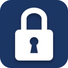 Lock icon on a blue background