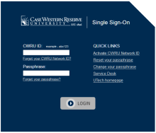 CWRU's Single Sign On (SSO) page